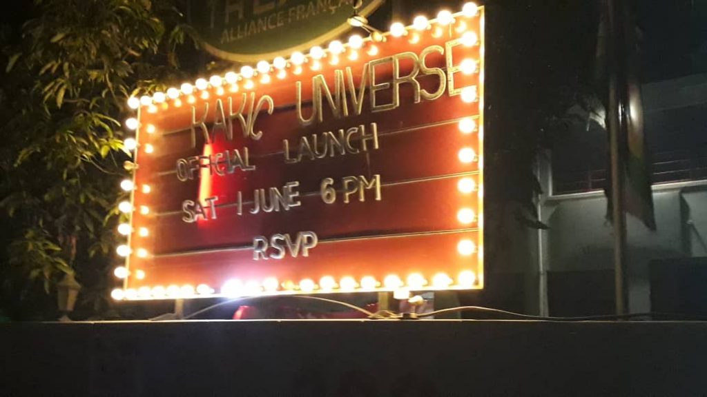 Kakic Universe Official Launch Sign Lit Up